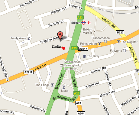 Directions to Ziadies Solicitors' Brixton office